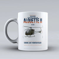 Thumbnail for Sud Aviation SE 3130 Alouette II design on white ceramic mug, double-side print