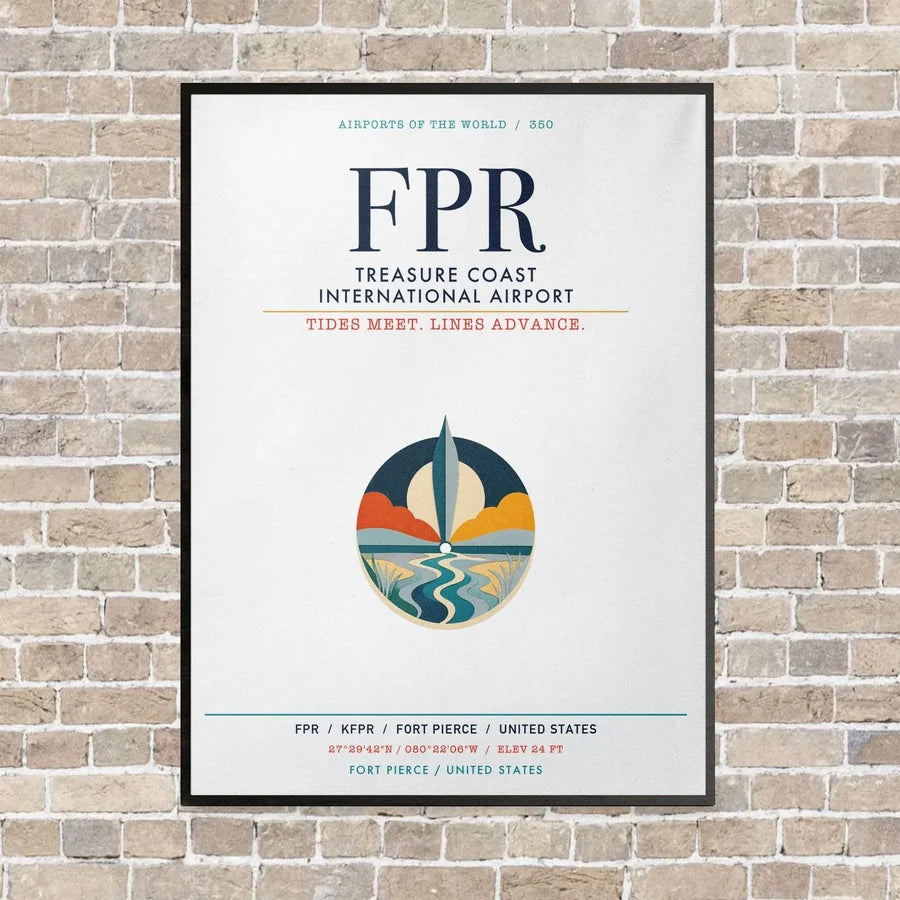 Treasure Coast International Airport FPR vertical canvas print - framed - white background