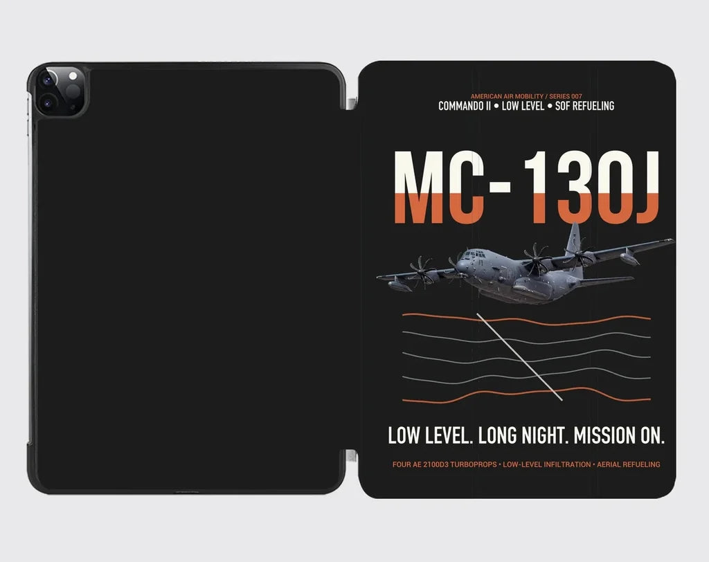 MC-130J COMMANDO II design on black ipad tablet case