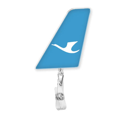 Xiamen Airlines aviation design on durable plastic with metal clip tail-shape retractable ID card badge.