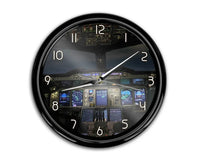 Thumbnail for Airbus A380 Cockpit aviation themed wall clock, premium wood and metal.