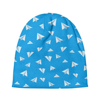 Thumbnail for Paper Airplanes aviation embroidery on soft knit fabric 3D knit beanie.