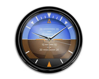 Thumbnail for Airplane Instruments (Gyro Horizon2) aviation themed wall clock, premium wood and metal.