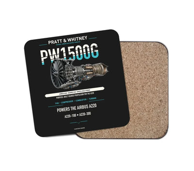 PW1500G design on black 1 piece coaster