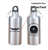 Thumbnail for In Thrust We Trust aviation design on thermos, vacuum-insulated.
