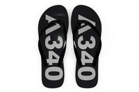 Thumbnail for Airbus A340 Text Slippers (Flip Flops) aviation print slippers and flip-flops, durable rubber sole.