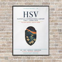 Thumbnail for Huntsville International Airport HSV vertical canvas print - framed - white background