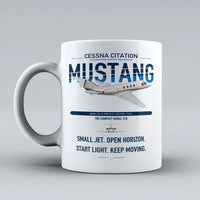 Thumbnail for Cessna Citation Mustang design on white ceramic mug, double-side print