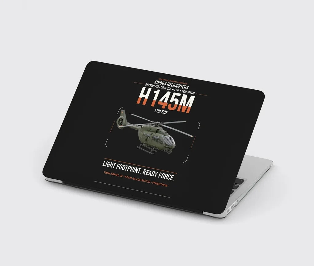 Airbus Helicopters H145M LUH SOF design on black MacBook case