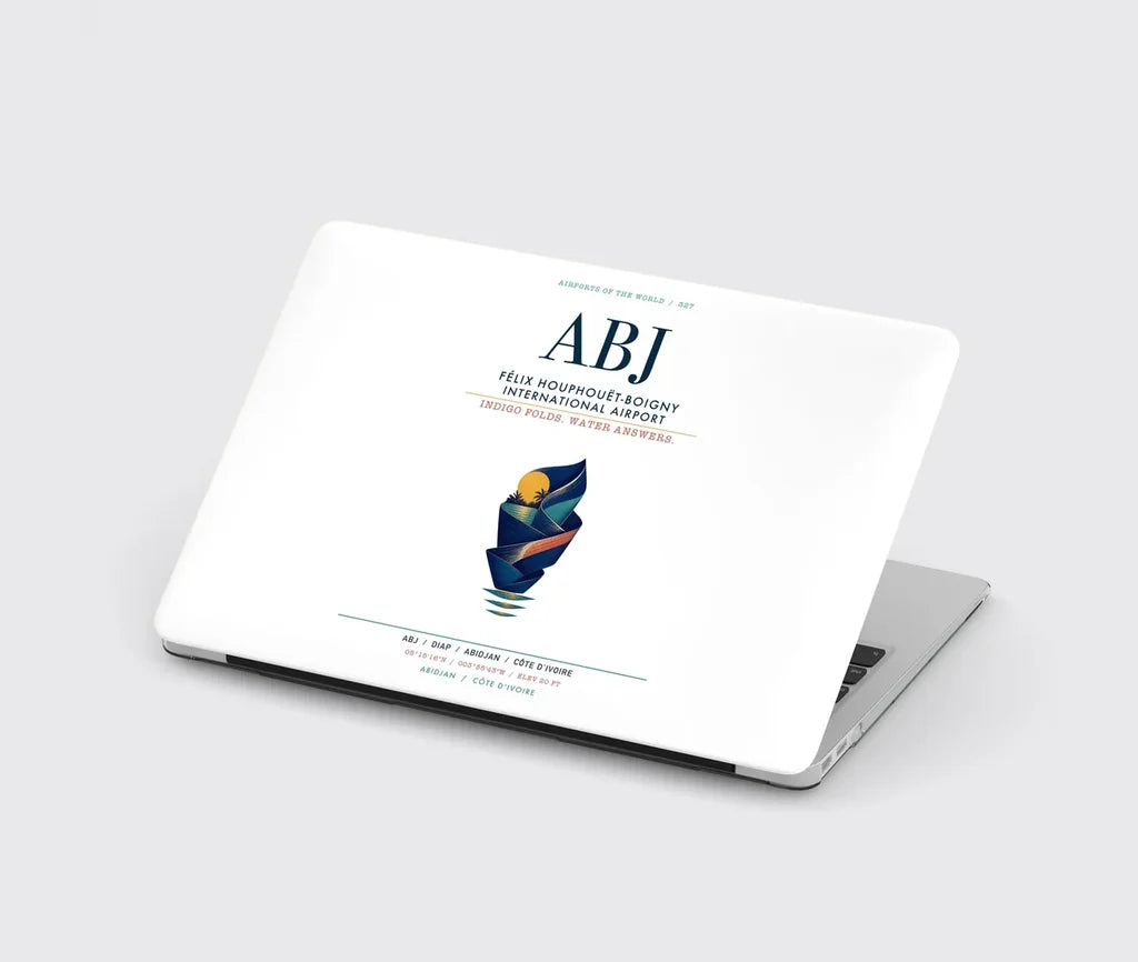 Félix Houphouët-Boigny International Airport (ABJ) design on white MacBook case