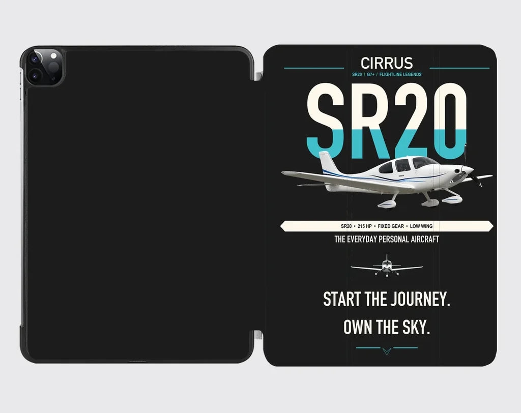 Cirrus SR20 design on black ipad tablet case