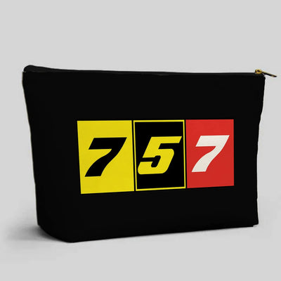 Flat Colourful 757 aviation zipper pouch in durable polyester.