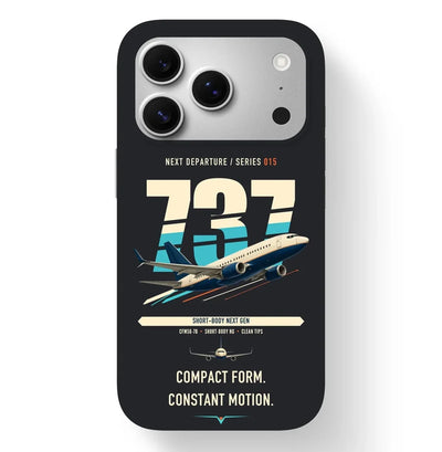 Boeing 737-700 NG design on black magsafe iphone case