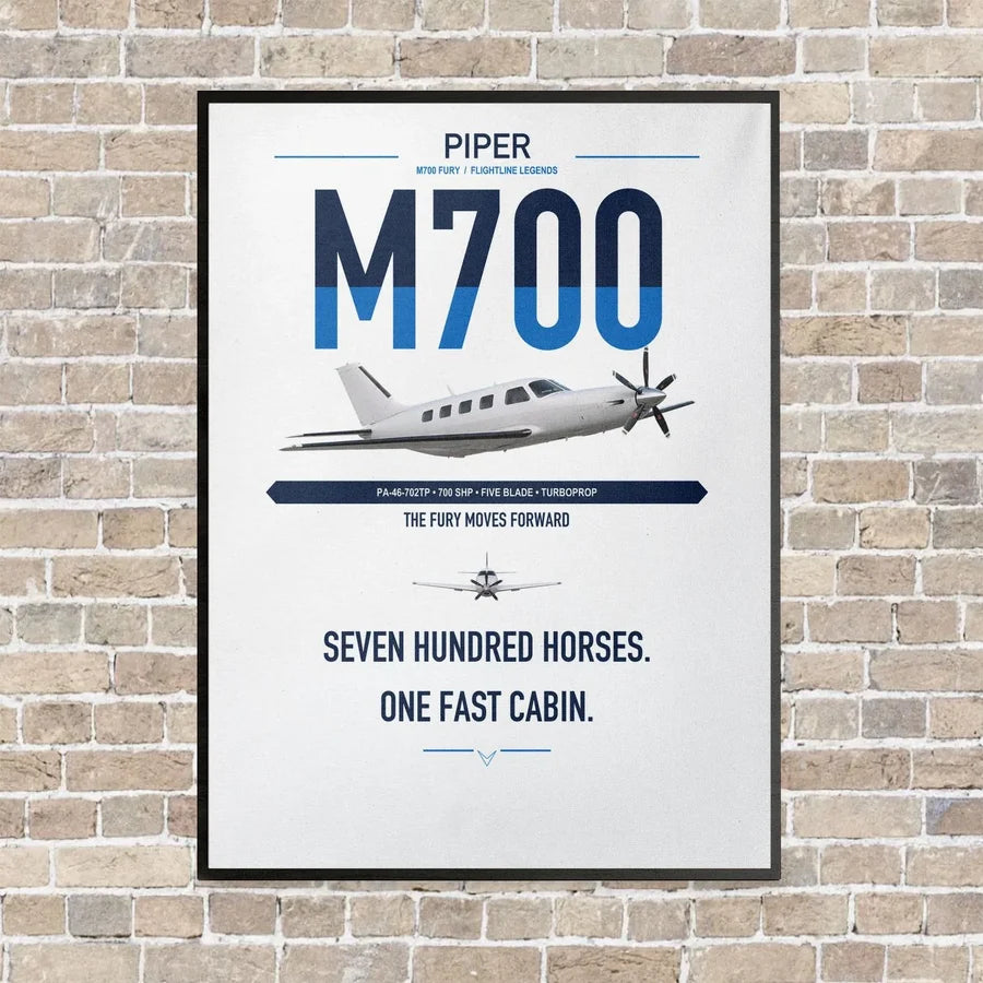 Piper M700 Fury vertical canvas print - framed - white background