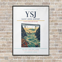 Thumbnail for Saint John Airport YSJ vertical canvas print - framed - white background