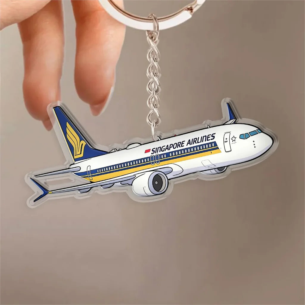 Singapore Airlines Boeing 737 Design Acrylic Keychain