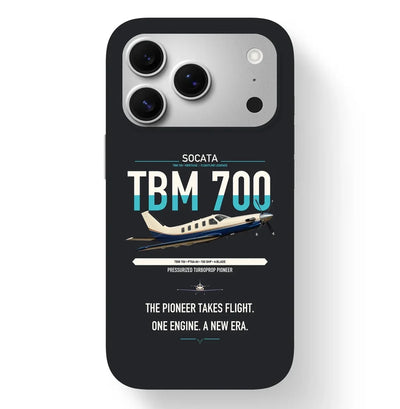 Socata TBM 700 design on black magsafe iphone case, for iPhone 17 Pro