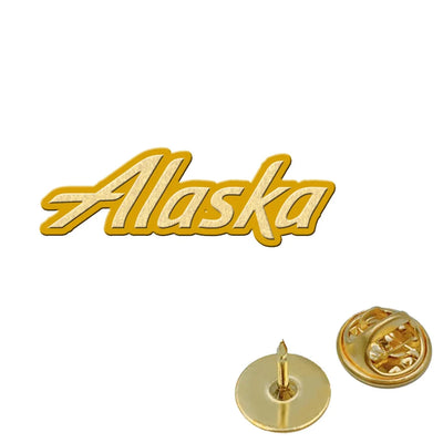 Alaska Airlines aviation hollow pin in polished alloy.