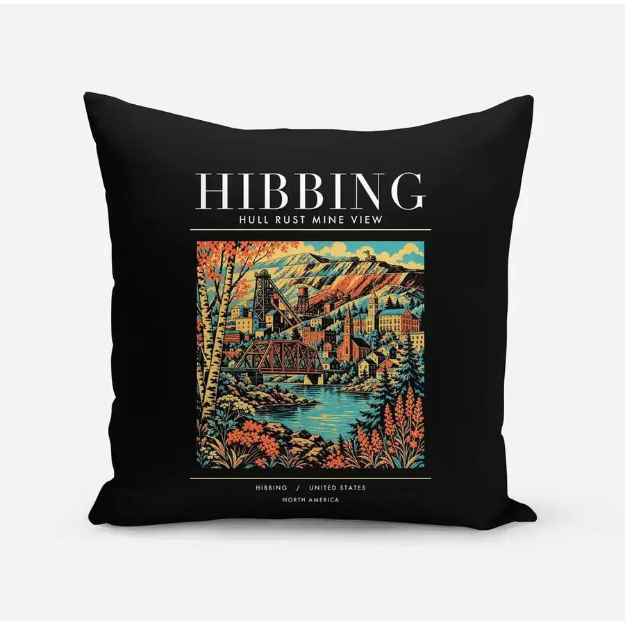HIBBING - Poster - Pillow - Black