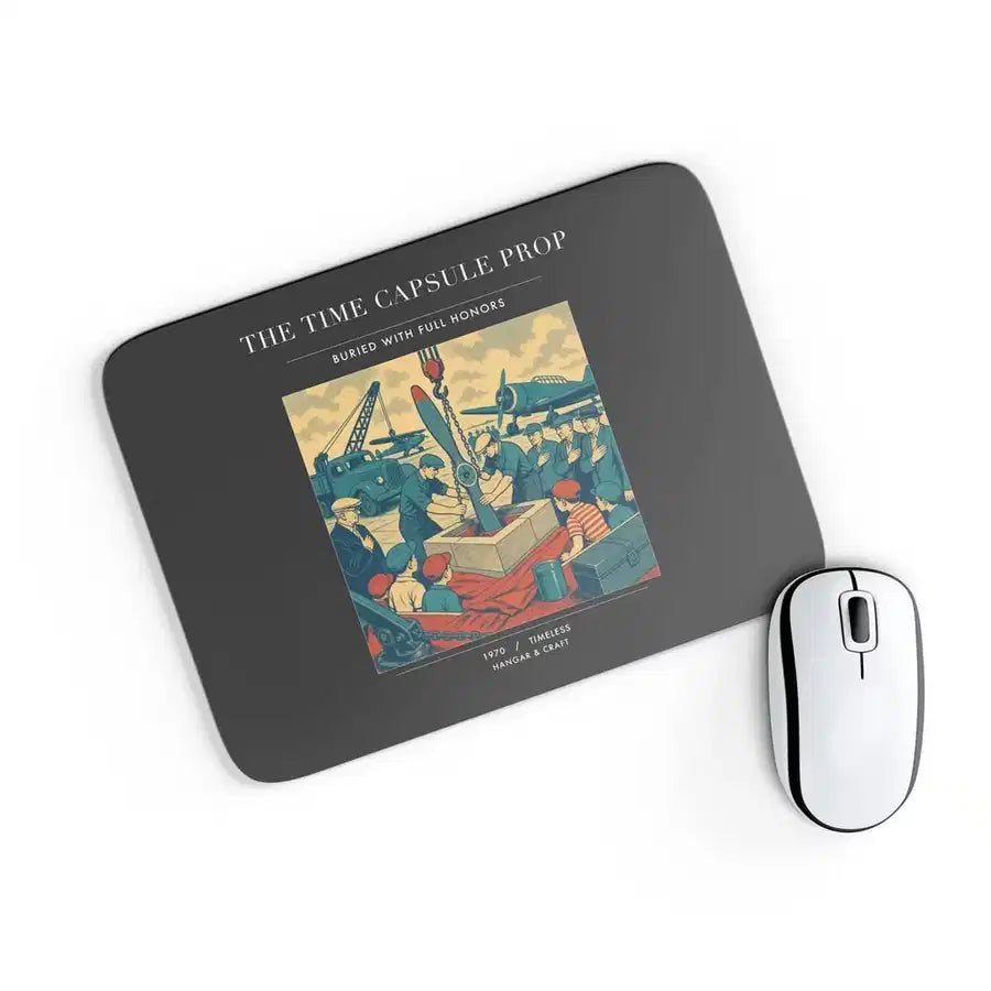 VINTAGE G4428 - The Time Capsule Prop - Designed Mouse Pads design on black rectangle