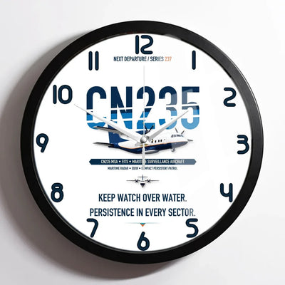 Airbus CN235 Maritime Surveillance Aircraft design on white framed wall clock