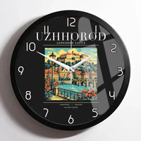 Thumbnail for UZHHOROD - Poster - Wall Clock Framed - Black