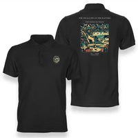 Thumbnail for VINTAGE G4269 - The Swallows In The Rafters - Double-Side Polo T-Shirt design on black