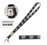 Thumbnail for Amazing Boeing 777 seat belt lanyard - black with name
