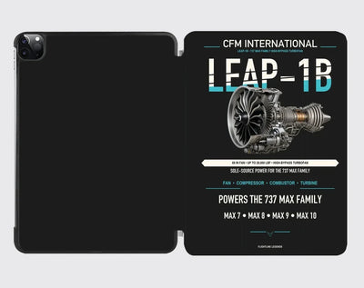 CFM LEAP-1B design on black ipad tablet case