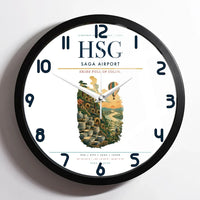 Thumbnail for Saga Airport (HSG) design on white framed wall clock