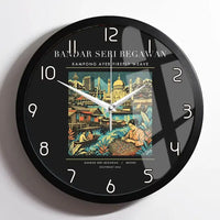 Thumbnail for BANDAR SERI BEGAWAN - Poster - Wall Clock Framed - Black