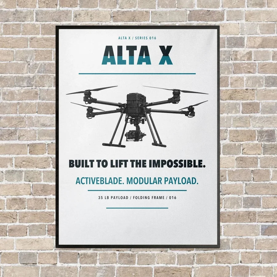 Freefly Alta X vertical canvas print - framed - white background