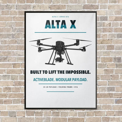 Freefly Alta X vertical canvas print - framed - white background