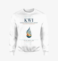 Thumbnail for Kuwait International Airport (KWI) design on white sweatshirt