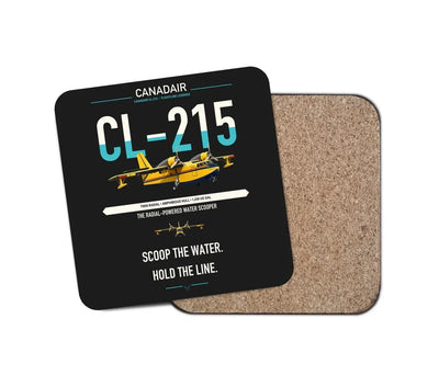 Canadair CL-215 design on black 1 piece coaster