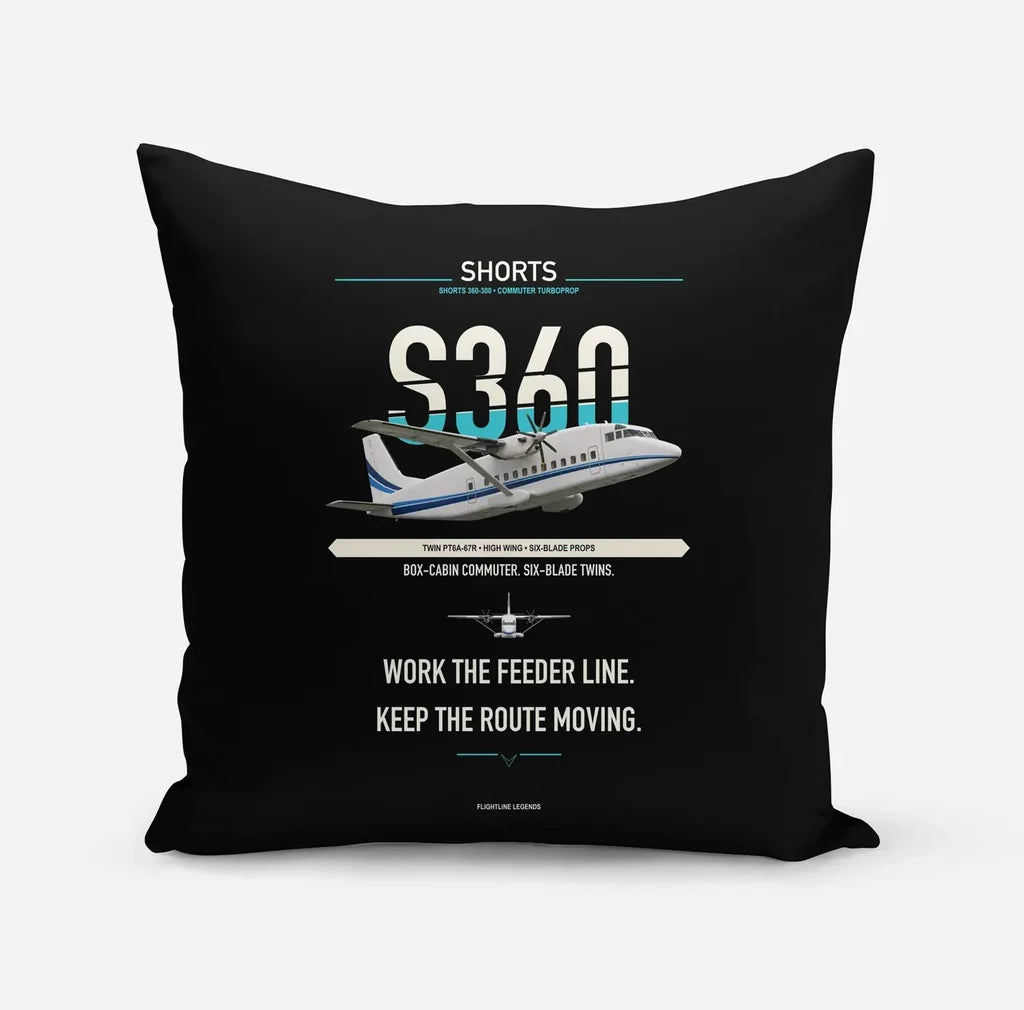 Shorts 360-300 design on black pillow
