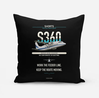 Shorts 360-300 design on black pillow