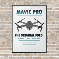 Thumbnail for DJI Mavic Pro vertical canvas print - framed - white background