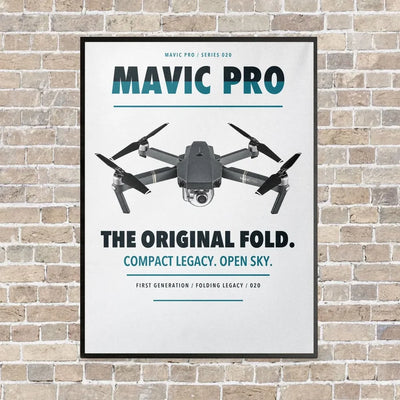 DJI Mavic Pro vertical canvas print - framed - white background