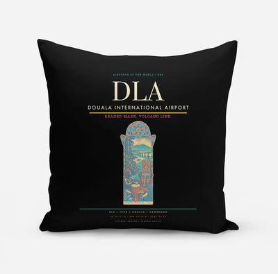 Douala International Airport (DLA) design on black pillow