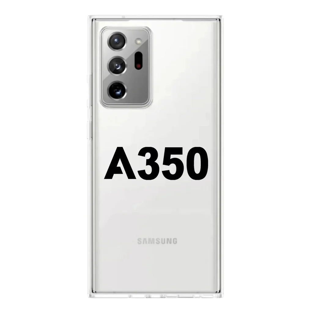 Airbus A350 Flat Text Transparent Silicone Samsung S & Note aviation design on transparent Samsung Galaxy S/Note case for samsung.