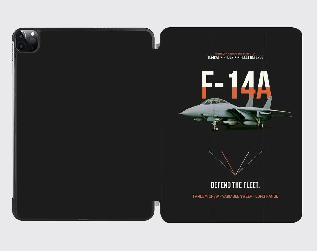 F-14A Tomcat Defend The Fleet design on black ipad tablet case