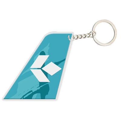 Air Dolomiti Airlines aviation aircraft-tail key chain, acrylic body, metal ring.
