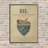 Thumbnail for Billings Logan International Airport BIL - Canvas Framed - Beige