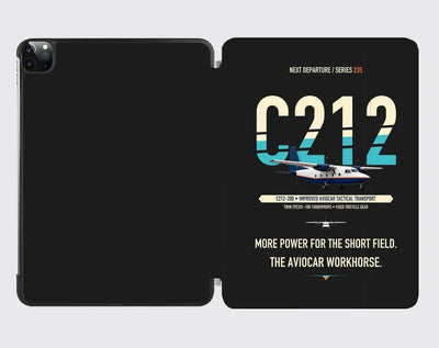CASA C-212-200 Aviocar design on black ipad tablet case