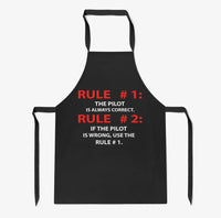 Thumbnail for Rule 1 - Pilot is Always Correct aviation design on durable cotton blend kitchen apron.