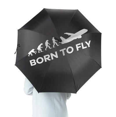 Born To Fly aviation design on windproof polyester umbrella.