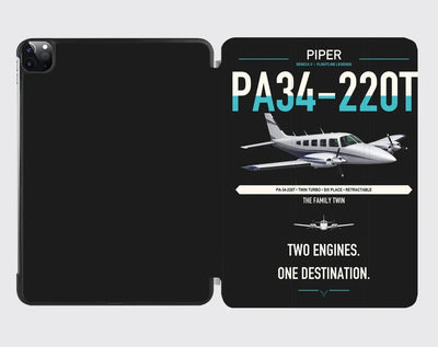 Piper PA-34-220T Seneca V design on black ipad tablet case