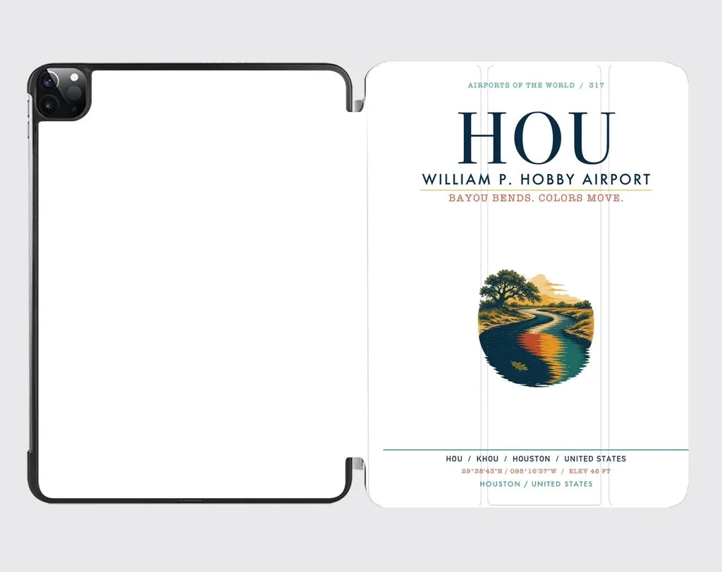William P. Hobby Airport (HOU) design on white ipad tablet case