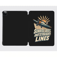 Thumbnail for Sunrise Dust And Straight Lines design on black ipad tablet case